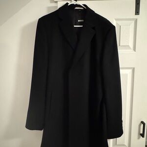 BOSS Men's Jared Wool & Cashmere Slim Fit Black Coat